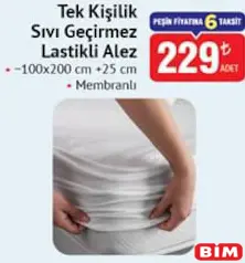 TEK KİŞİLİK SIVI GEÇİRMEZ LASTİKLİ ALEZ fiyat ve kampanya bilgisi